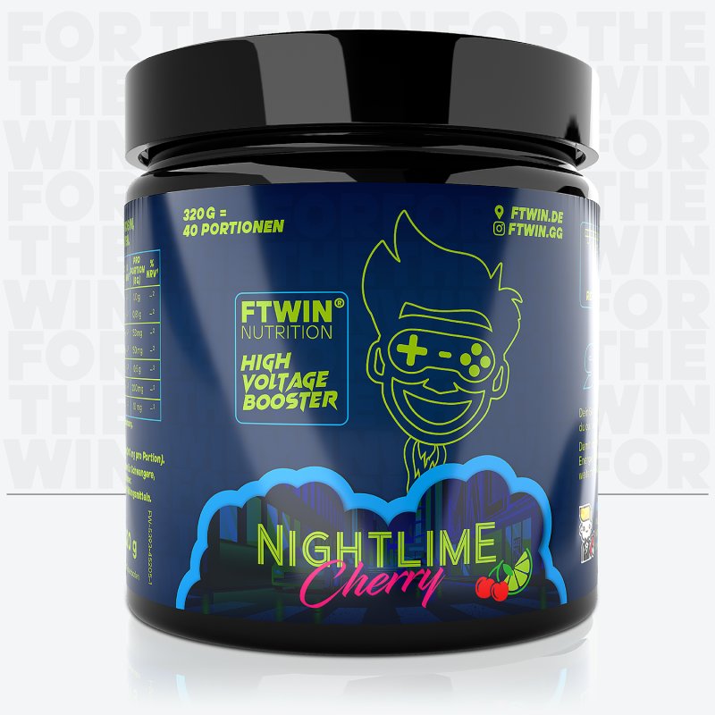 FTWIN High Voltage Gaming Booster – Nightlime Cherry Flavour