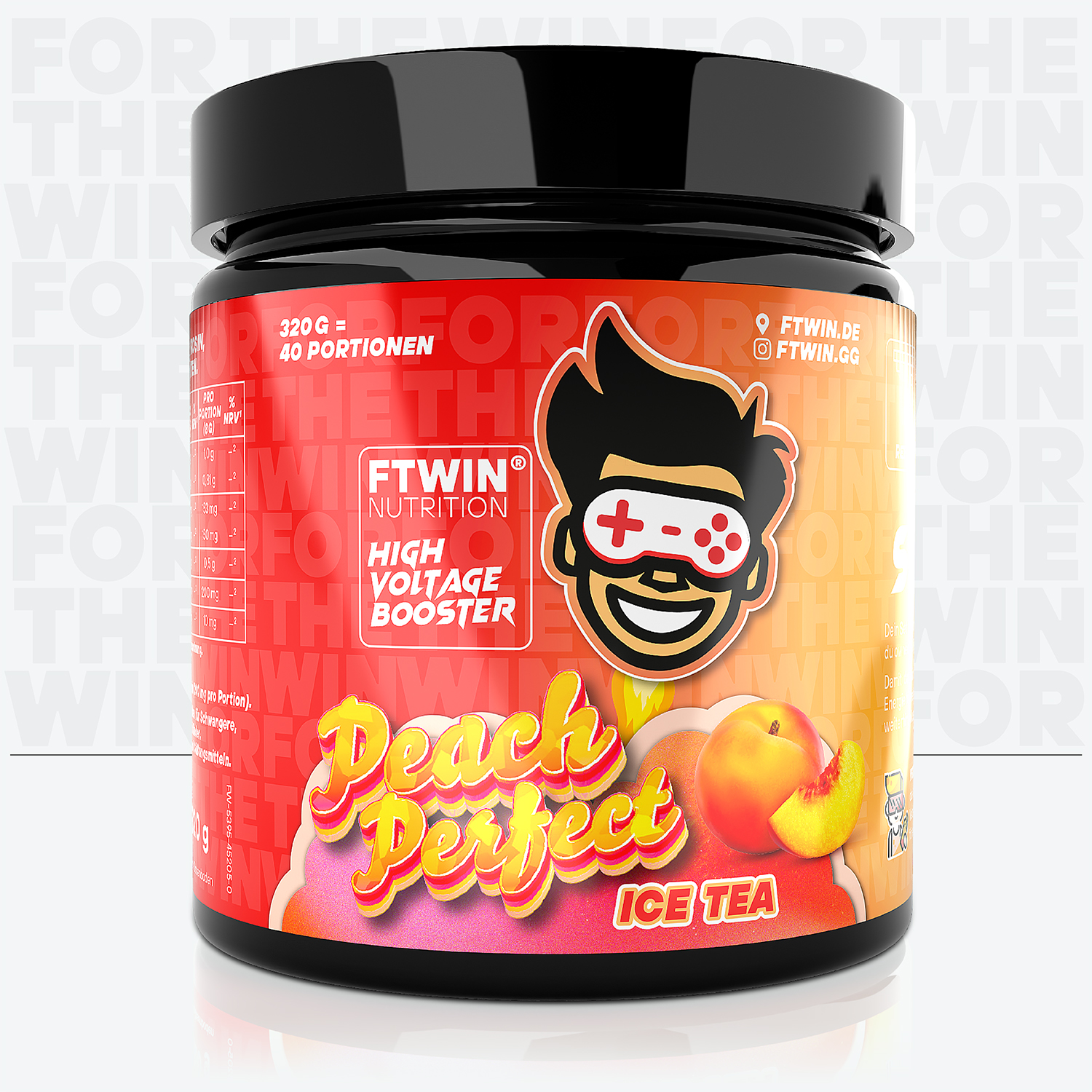 FTWIN High Voltage Gaming Booster – Peach Perfect Flavour