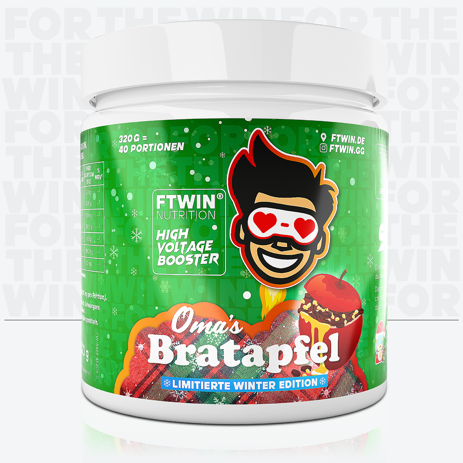 FTWIN High Voltage Gaming Booster – Oma´s Bratapfel Flavour – Limitierte Winter Edition